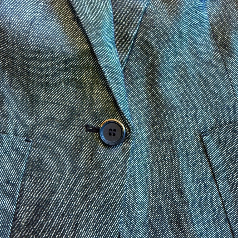 Zara blazer women Size Medium - Excellent Condition- Blue And White Linen - Picture 8 of 9